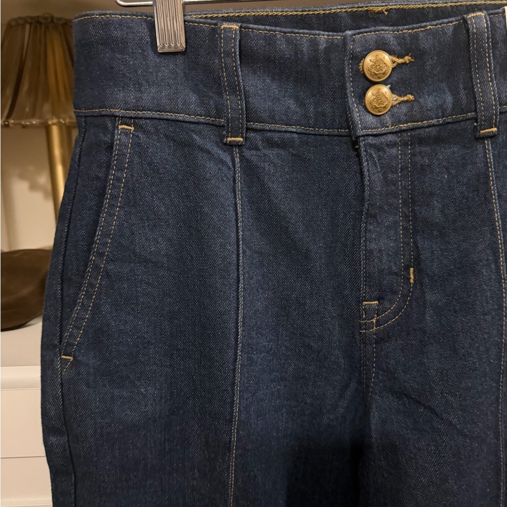 J Crew Petite denim trouser jean with stacked buttons - Picture 5 of 8